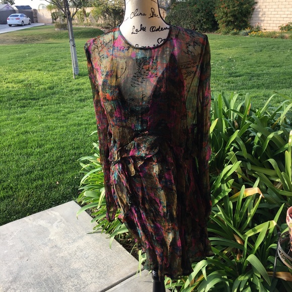 Ruffled Floral Printed Georgette Mini Dress - Picture 4 of 7